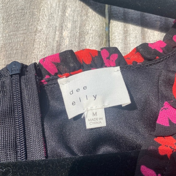 Dee Elly Floral Ruffle Dress - Black, red, and Pink - Picture 9 of 9